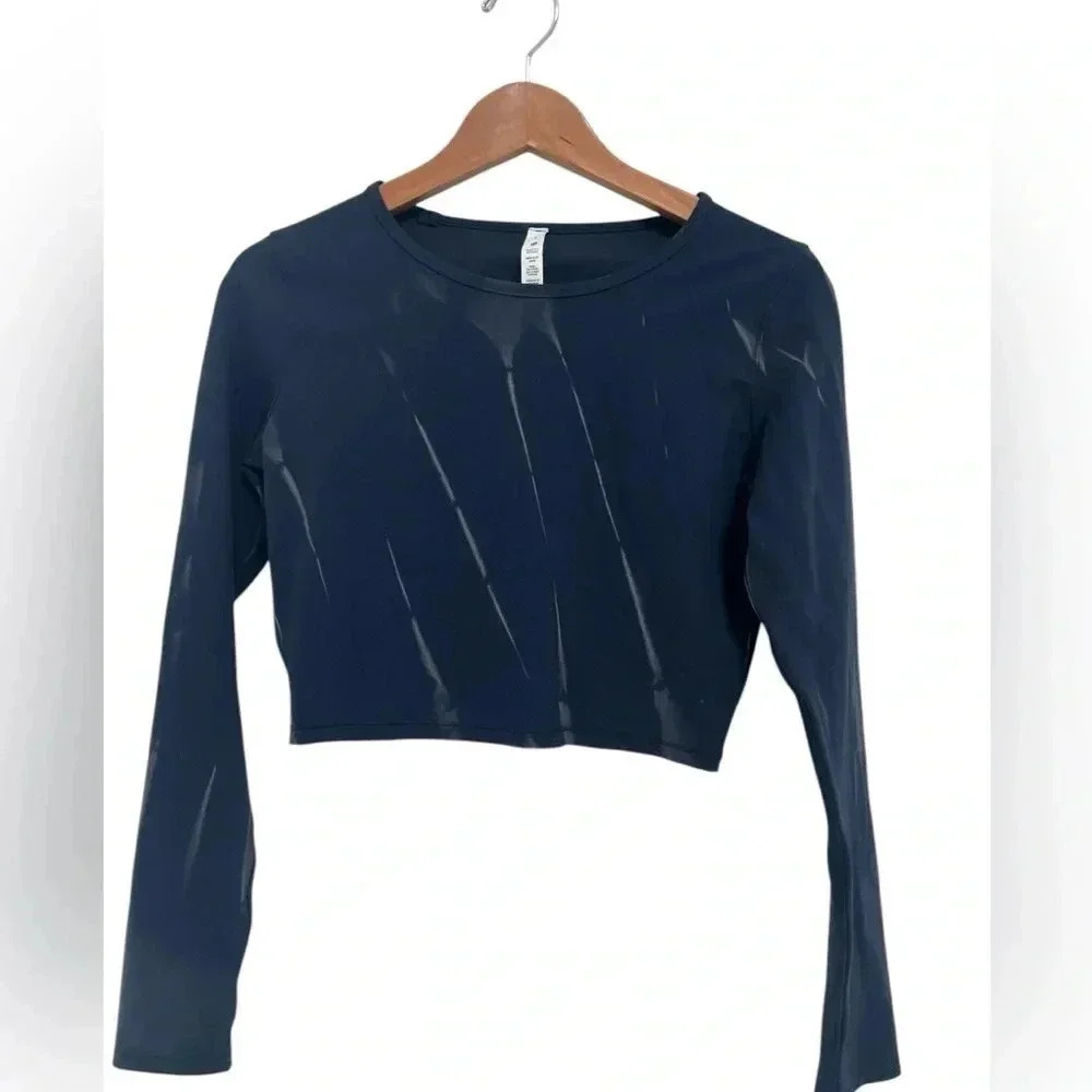 Lululemon Wunder Train Cropped Long Sleeve Fade Print Special Edition
